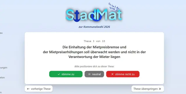 Eine der 33 Fragen des Stad-O-Mat | Foto: Screenshot