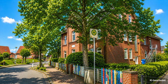 Die Grundschule in Guderhandviertel. Die KI hat das Foto ein wenig aufgehübscht | Foto: KI-generiert