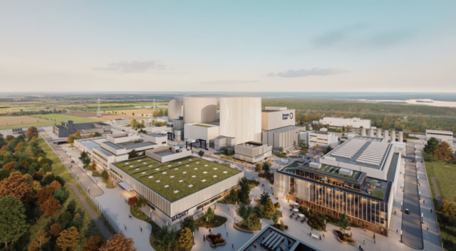 So soll das vom Unternehmen Proxima Fusion geplante Forschungszentrum mitsamt Magnetfusionskraftwerk im bayerischen Grundremmingen aussehen. Als Standort wäre auch Stade infrage gekommen | Foto: Proxima Fusion