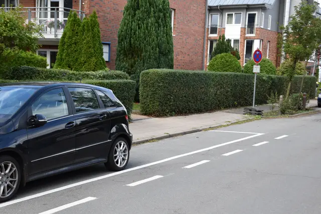 Der Platz zwischen Markierung und Straßeneinengung soll frei bleiben | Foto: Axel-Holger Haase