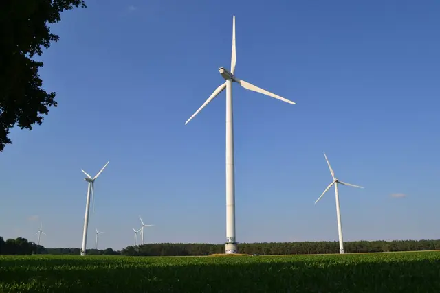 Die bestehenden Windkraftanlagen bei Heidenau und Wüstenhöfen (Samtgemeinde Tostedt). Der "Windpark Wüstenhöfen" soll repowert werden | Foto: bim