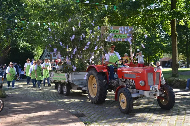 Bunt geschmückte Motto-Wagen fahren wieder durch den Ort | Foto: sc