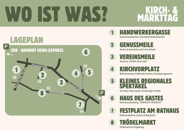 Die Schauplätze des Kirch- und Markttages auf einen Blick | Foto: Gemeinde Salzhausen