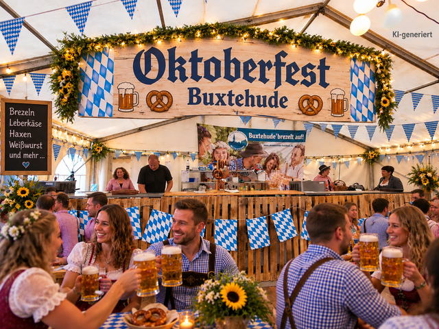Stimmung im Bierzelt: In Buxtehude wird drei Tage lang Oktoberfest gefeiert | Foto: KI-generiert