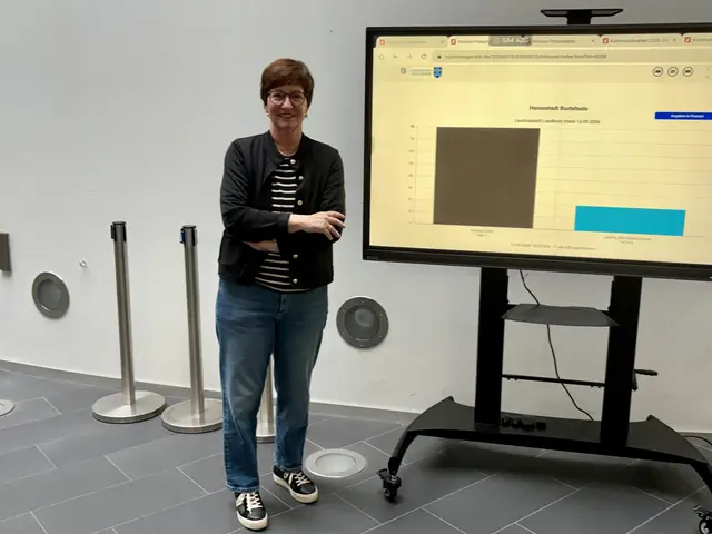 Katja Oldenburg-Schmidt leitet in Buxtehude an diesem Abend die Wahl