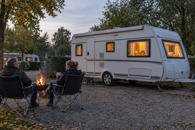 Auch im Herbst ist Camping möglich mit einem zuverlässigen Heizsystem im Wohnwagen | Foto: aw/KI