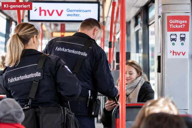 Beim "Prüfmarathon" am Donnerstag, 24. September, finden im gesamten Verbundgebiet verstärkt Fahrkartenkontrollen in Bussen und Bahnen sowie an Haltestellen statt | Foto: KI-generiert