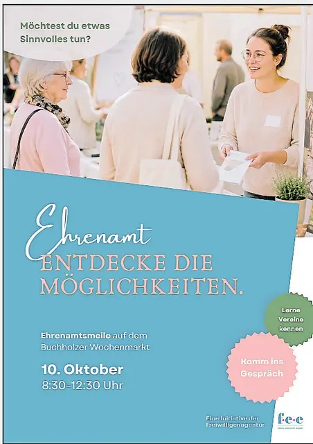 Freiwilligendienst f.e.e. informiert über das Ehrenamt auf dem Buchholzer Wochenmarkt | Foto: Freiwilligendienst f.e.e.