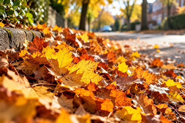 Eine Begleiterscheinung des Herbstes: Laub auf den Straßen  | Foto: KI-generiert