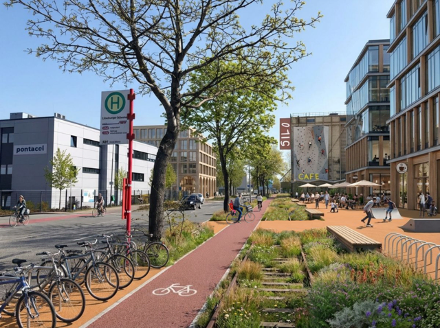 Eine Visualisierung vom Rückbau des Industriegleis am Alten Postweg  | Foto:  Hansestadt Buxtehude / UmbauStadt GmbB)