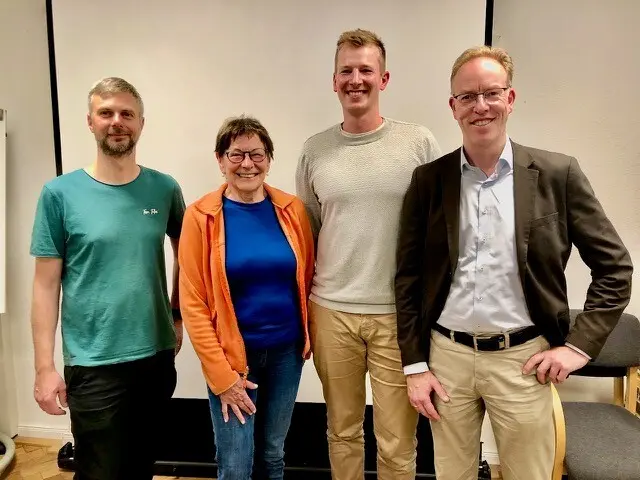 Freuten sich über das Interesse des Publikums an einem verbesserten Radverkehr in Winsen (von links): Tobias Koers, Ursel Speer, Jan Itagaki und Stefano Panebianco | Foto: Klimaschutznetzwerk Winsen