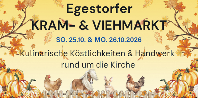 Veranstaltungsplakat für den Kram- und Viehmarkt 2026 in Egestorf | Foto: Gemeinde Egestorf
