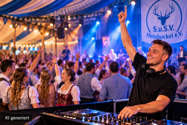 Beim ersten Oktoberfest in Heinbockel wird nicht nur geschunkelt, sondern auch bis tief in die Nacht gefeiert | Foto: KI generiert