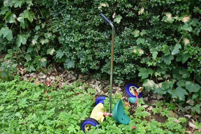 Dieses kaputte Teil für Kinder fristet sein Dasein nun entsorgt an einer Hecke hinter dem Buchholzer ALECO-Parkplatz. Wo kommt es her? Kein Passant weiß es ... | Foto: Axel-Holger Haase